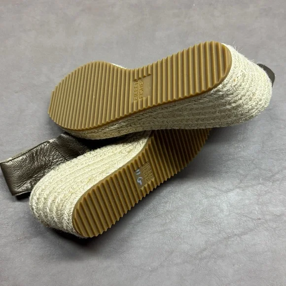 Eileen Fisher Metallic Bronze Willow Espadrille Wedge Sandal Size 8.5